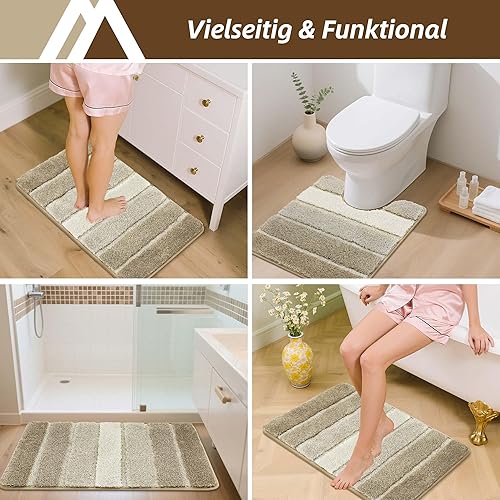 Miniatura 9 de COSY HOMEER Alfombras de baño de 24 x 17 pulgadas, ultra suaves y absorbentes, con respaldo de TPR antideslizante, lavable a máquina, alfombra