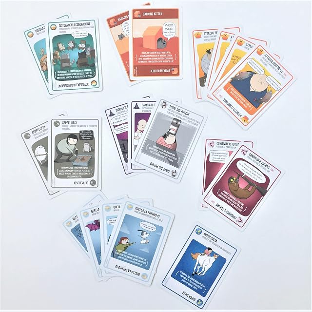 Foto 5 de 6 de Asmodee Gato, pez Barking, Exploding Kittens Expansión de Juego de Cartas, edición Italiana, 8545, Multicolor