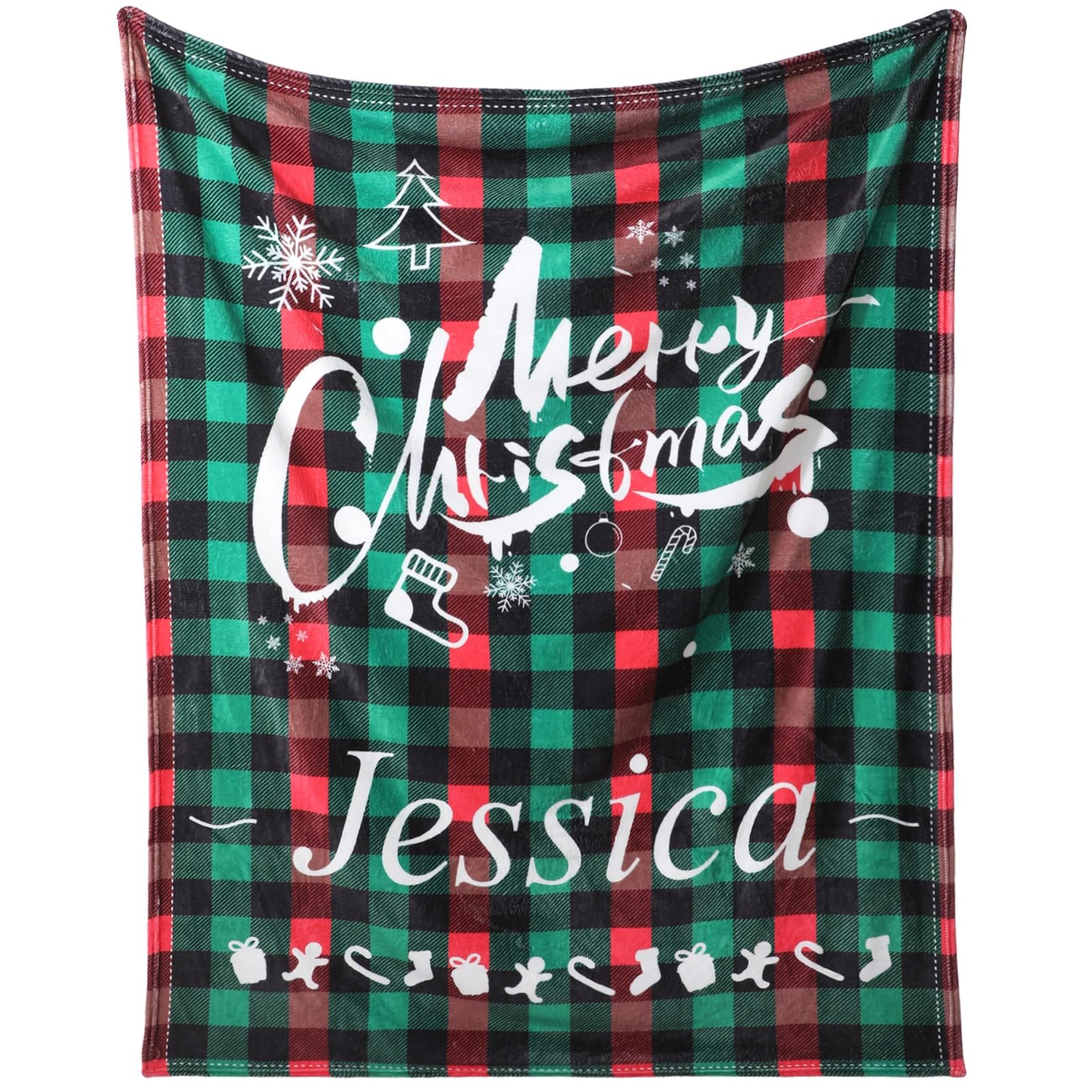 Urijk Personalised Baby Blankets with Name, Custom Blanket for Baby Girls, Boys, Kids, Adults - Soft Flannel, Christams, Birthday (C)