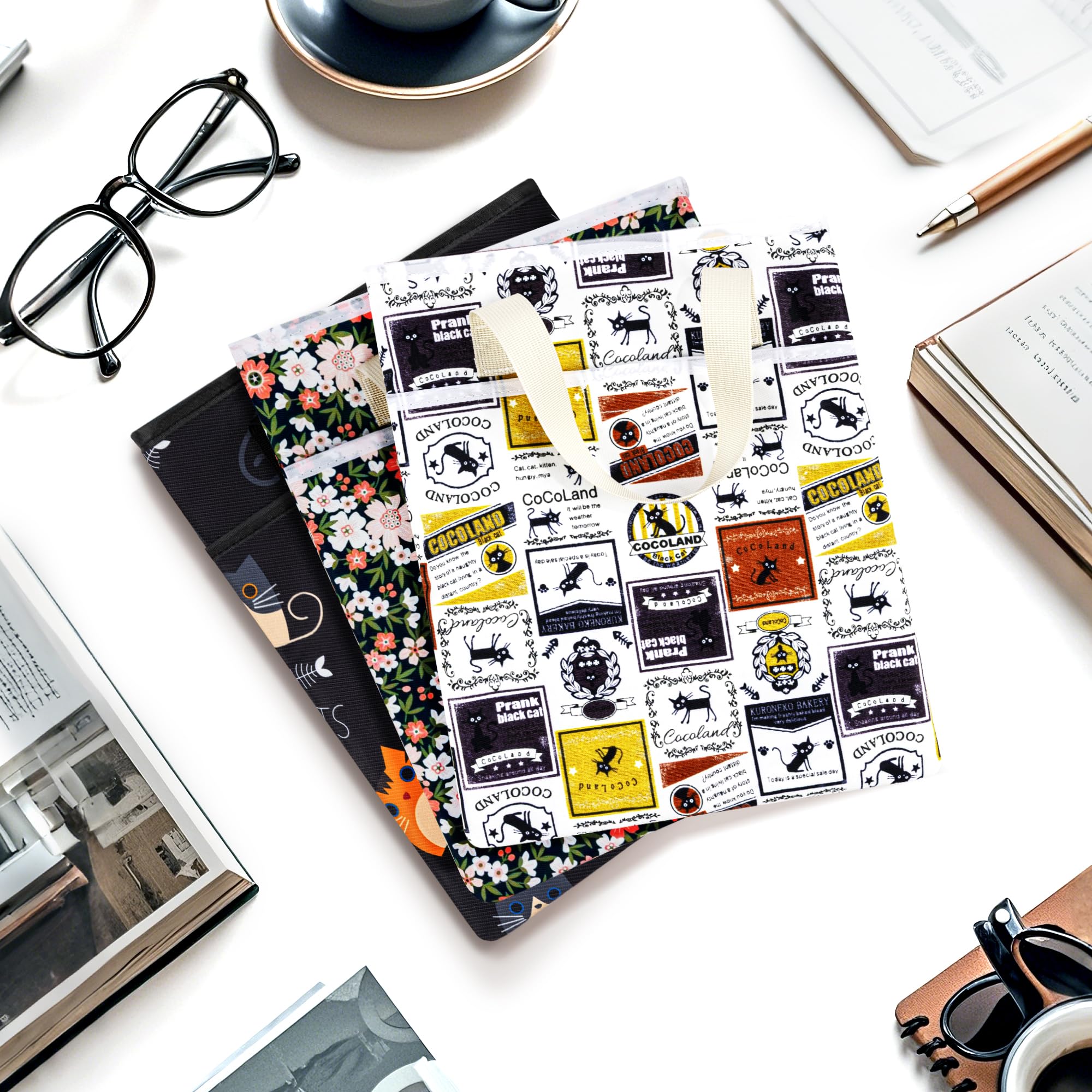 Likesing Pochette Livre Tissu Imperméable avec Fermeture Eclair 31 x 26 cm
