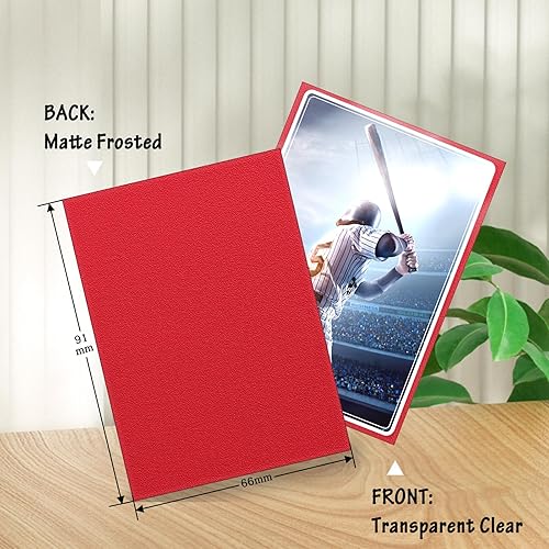 Miniatura 9 de 500 fundas para tarjetas intercambiables, fundas de carga superior mate para tarjetas estándar de 2.5 x 3.5 pulgadas, fundas protectoras de tarjetas