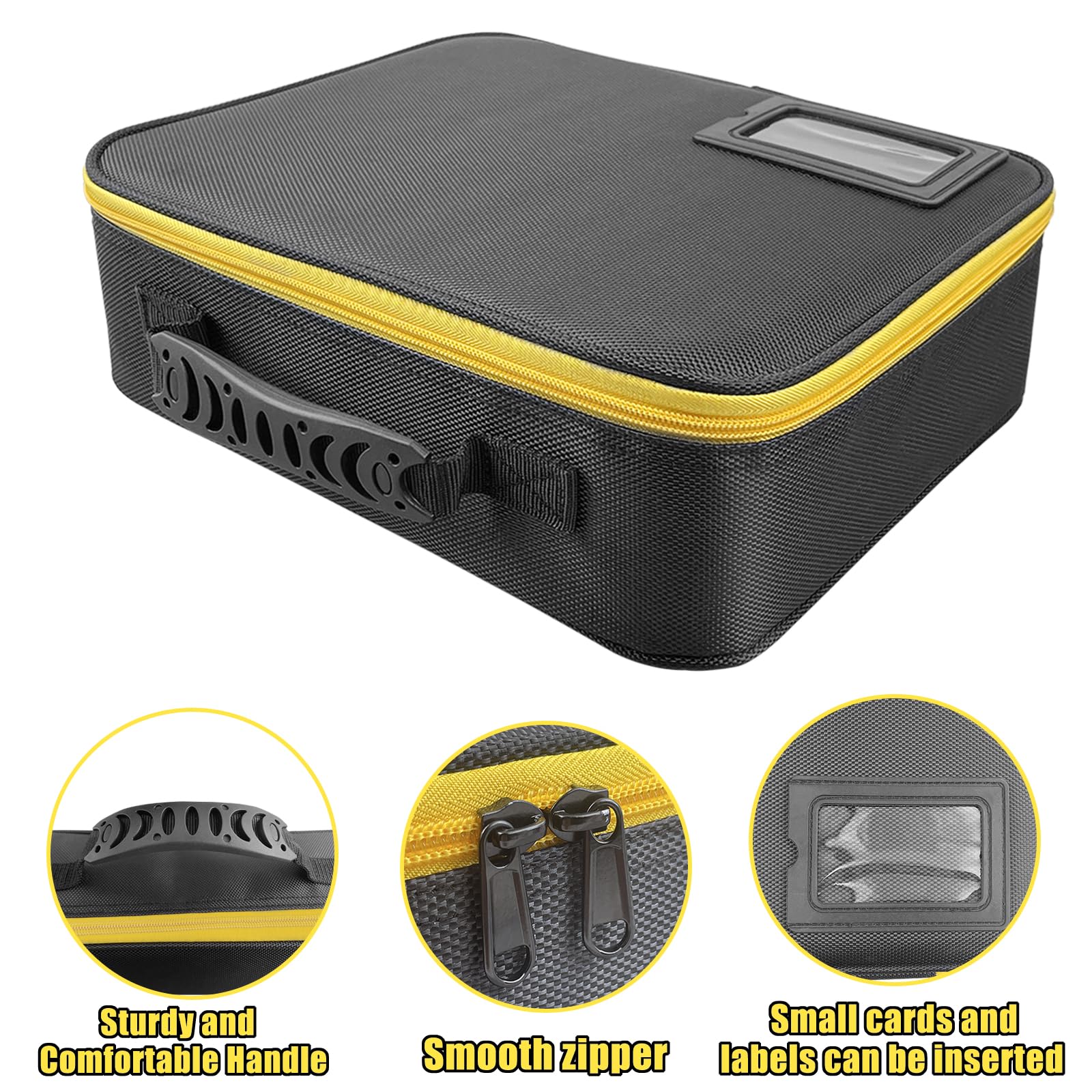30 x 26 x 10 cm Borse per Utensili con Divisori Regolabili - Custodia Rigida Portatile per Batterie/Caricabatterie, Grande Borsa Cassetta per Attrezzi Accessori, Impermeabile Antiurto Cover