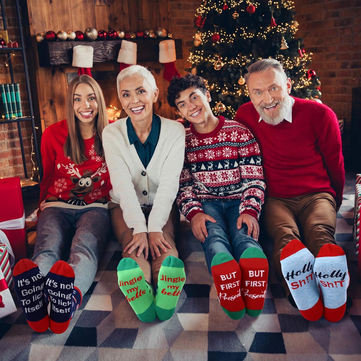 Cuffbow 12 Pairs Easter Sock Gift Bulk for Women Men Adult Teacher Nurse Doctor Christmas Xmas Holiday Festival Sock Gift(Vibrant Style)