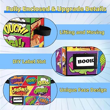 Collection Comic Book Storage Boxes, Protector Organizer 15.8 X 7.8 X 11.8 Collapsible Short Box Holds 160-180 Comic Book Heavy Duty Bin Container Holder Shelf
