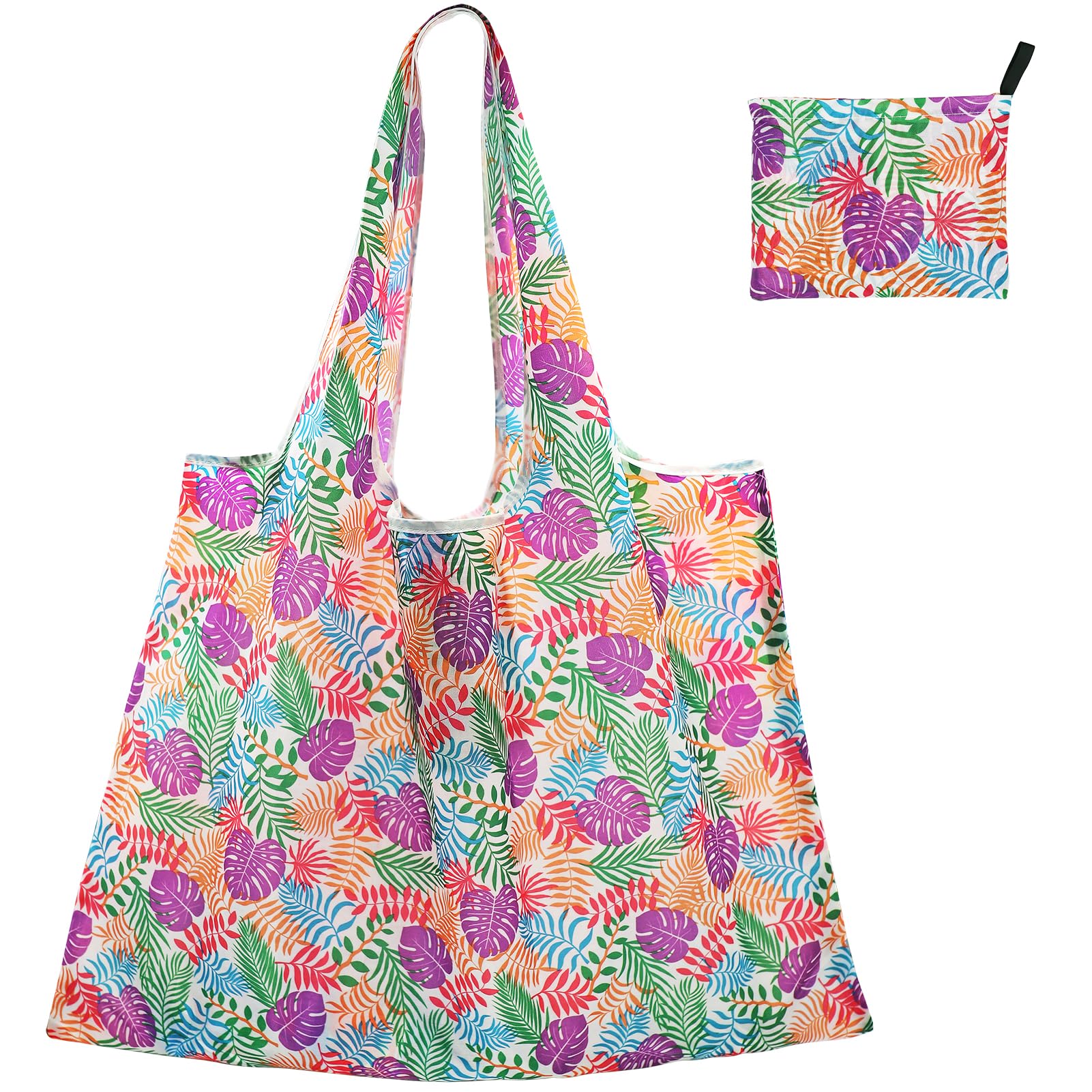 FenFang Einkaufstasche Faltbar Groß, Einkaufsbeutel Stoff Wiederverwendbare, Mehrwegtasche Faltbare Tasche Leichte Schnelltrocknend für Einkauf Reise Ausflug, 56 X 67 cm (Rosa)