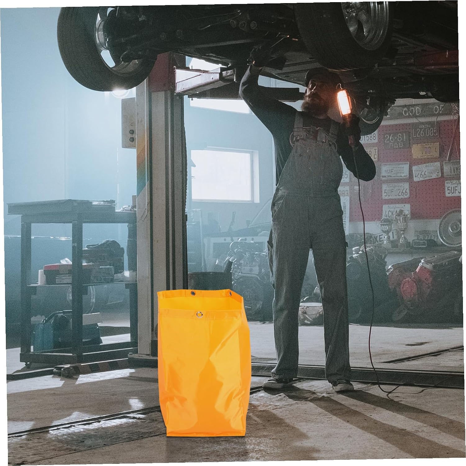Replacement Janitorial Cleaning Cart Bag Canvas High Capacity Multipurpose Cleaning Cart Pouch Yellow for Housekeeping and Industrial Use