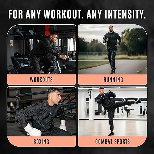 Miniatura 5 de BOXRAW Lineal - Traje de sauna profesional para hombre, parte superior e inferior, sin rasgaduras, pérdida de peso, traje de sudor para boxeo, artes