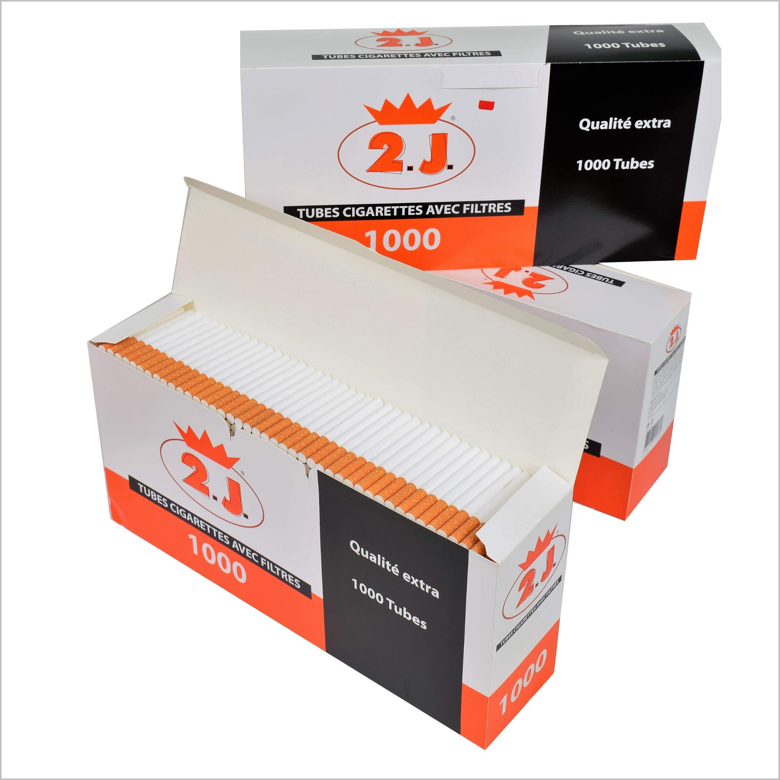 Paquete de 10000 tubos de cigarrillos extra en cajas, paquete de 10 cajas de 1000 tubos de cigarrillos de alta gama con filtro de marca francesa, baratos para el fumador de tabaco en rollo o el fumado