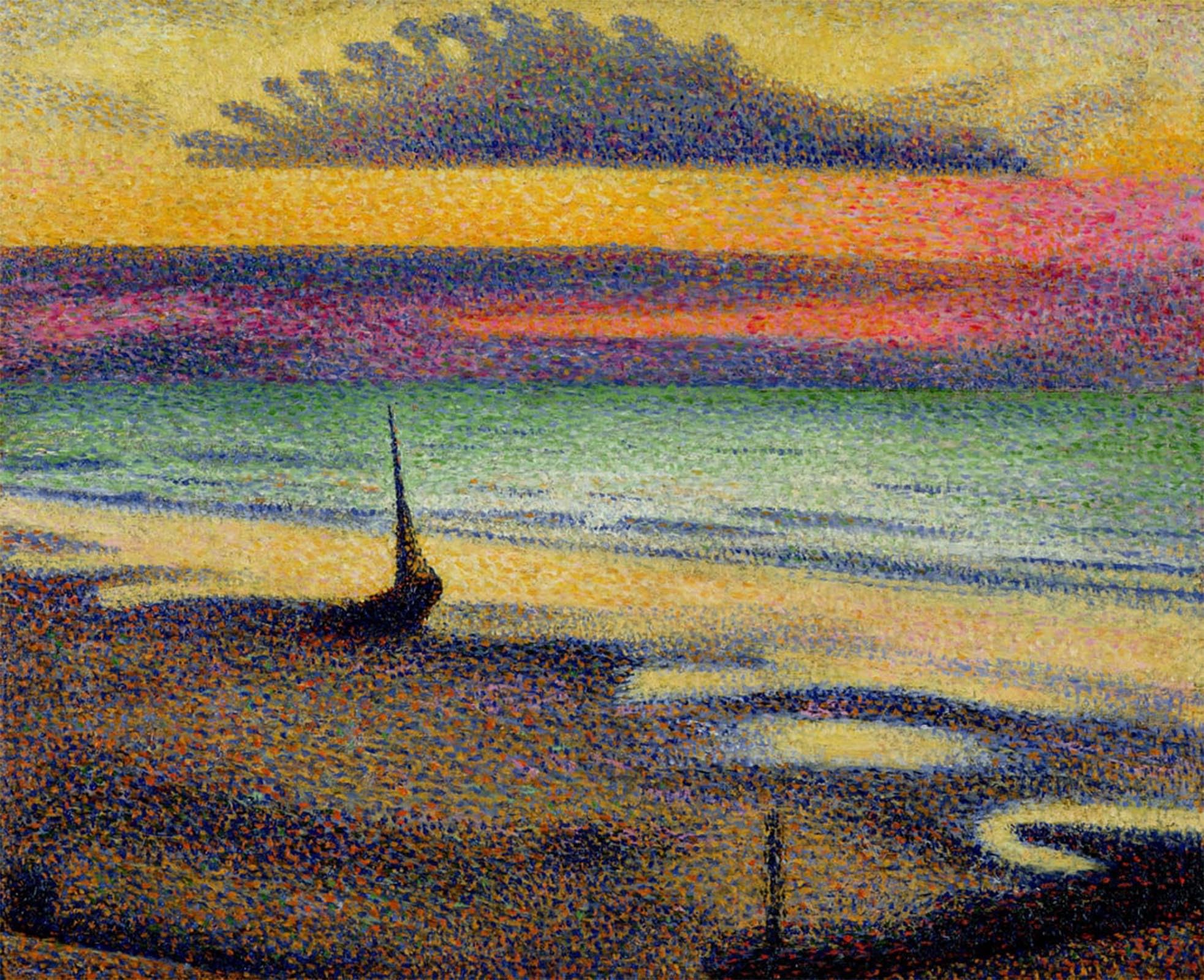 Posteriik No Frame Famous Print Pop Art Wall Art Graffiti The Beach At Heist By Georges Lemmen Art Prints For Home Decor 60X90cm