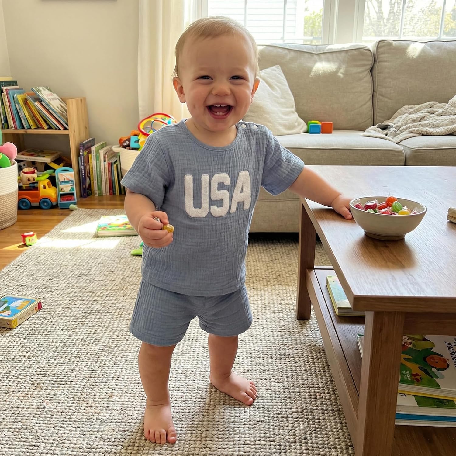 Amnnchya 4th Of July Toddler Baby Boy Outfit USA Short Sleeve Shirt Shorts Cute Boys Fourth Of July 2pcs Set Summer Clothes