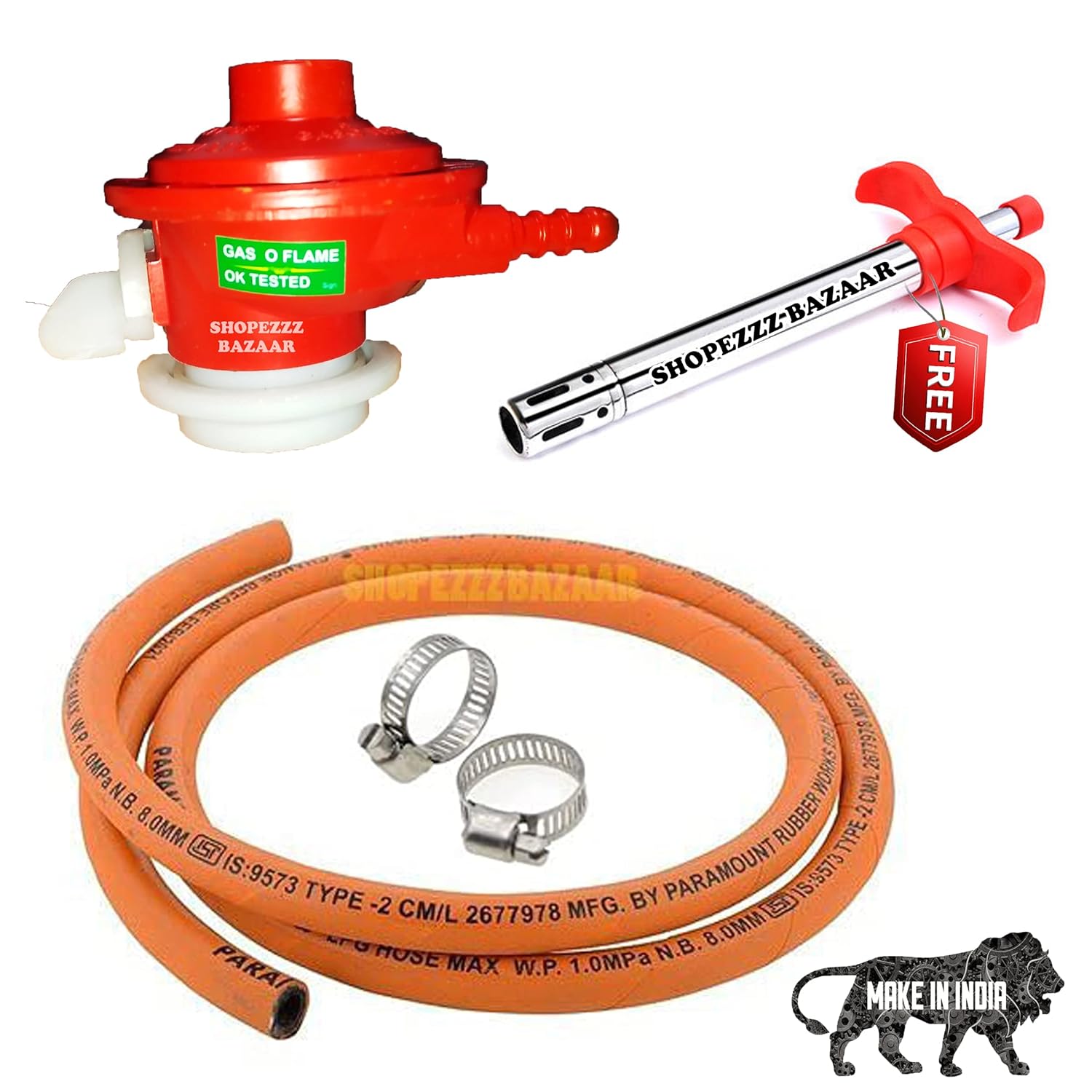 Shopezzz Bazaar® Domestic Gas Regulator Adapter for HP/Bharat/Indane