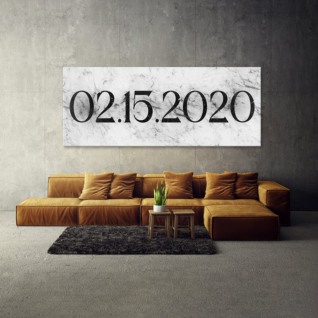 Cartel personalizado de mármol blanco con fecha de aniversario, lienzo personalizado, decoración del hogar, póster de pared, pintura pequeña de 20 x 8 pulgadas, lienzo de sentido