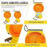 Vista 5 de 4 luces solares intermitentes de tráfico, luces solares de advertencia industrial, advertencia de tráfico, barricada, señal, intermitente, 2 caras