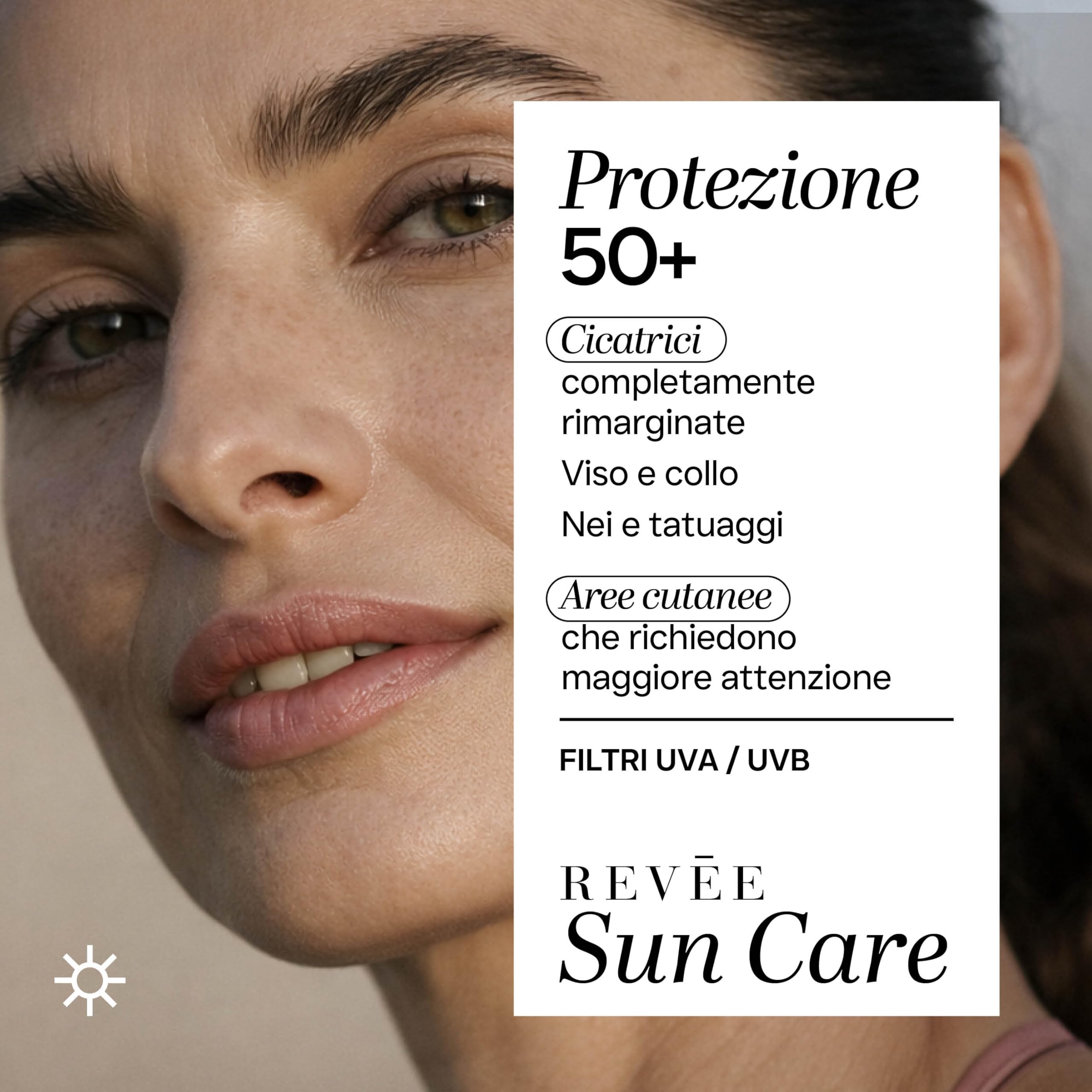 REVÉE Scar Gel Crema Cicatrici Chirurgiche 20gr Sun Care Crema Solare 50+ 75ml, Uso Combinato, Trattamento Completo Cura Cicatrici, Viso e Corpo, Nickel Tested, No Parabeni, Made in Italy