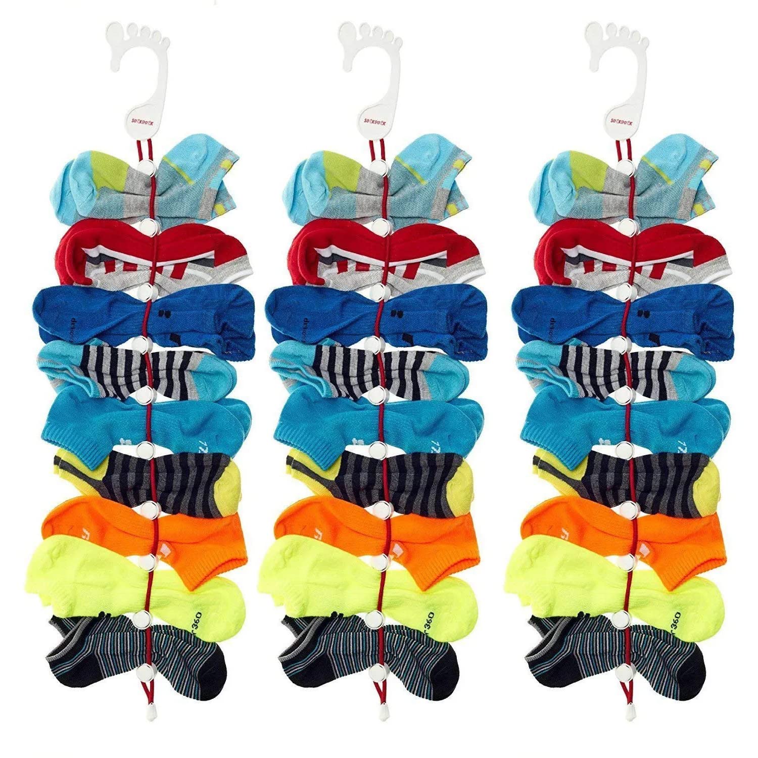 Whitecloud TRANSFORMING HOMES® 278-20 Polished Easy Clips and Locks Paired Sock Without Ties, Bags or Dividers Socks Organizer for Laundry, Multicolour (Pack of 3) (B0BR88PKH8) Amazon Price History, Amazon Price Tracker