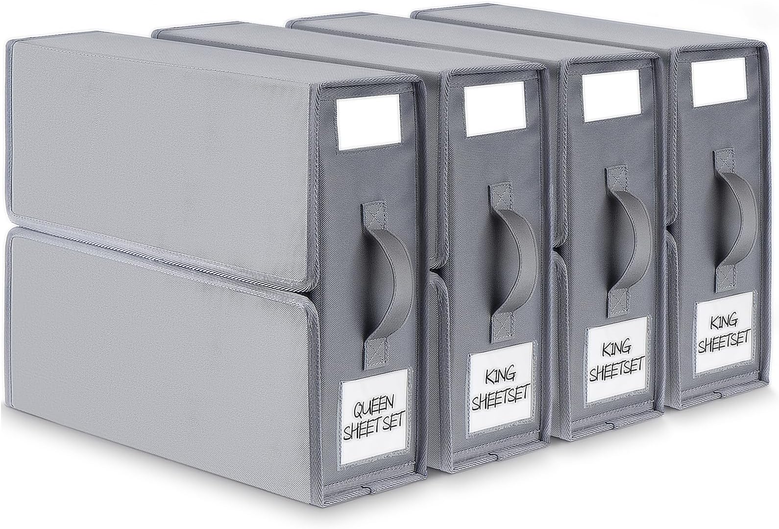 TRZZ Sheet Organizers and Storage, 4Pack, Queen/King Size