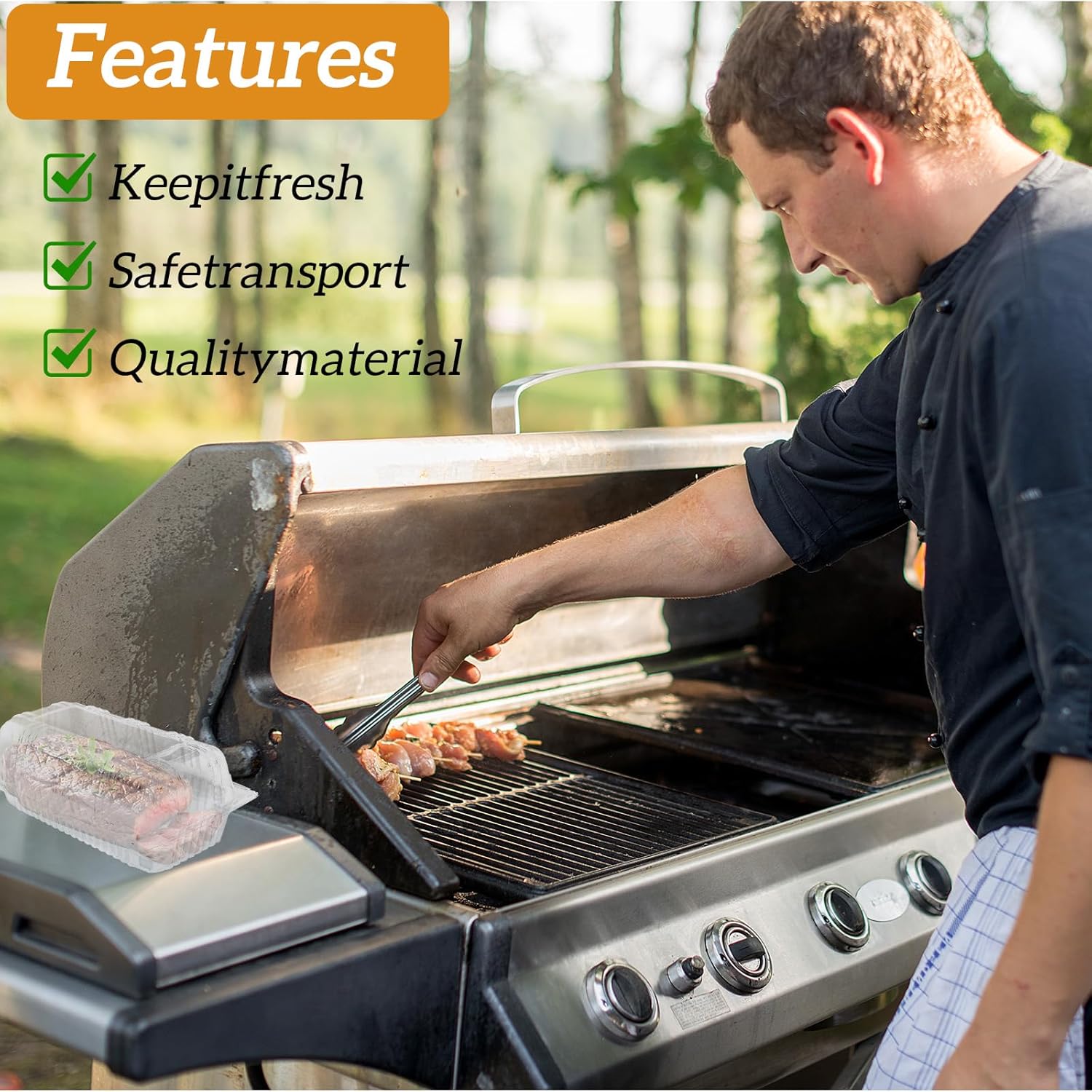 100pcs Locking Plastic Hot Dog Trays, Premium Food Container, Disposable Clear Food Presentation Boats for Takeout and To-Go Meals, 6.5"x2.5"x3.7" Small Containers. - Image 6