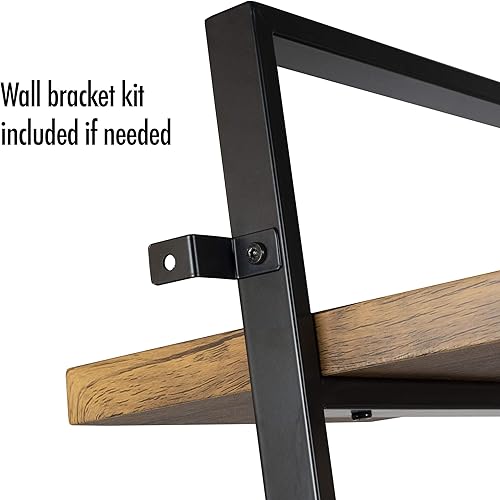 Miniatura 7 de Atlantic Urban PN38408136 - Estante multiusos de 4 niveles, aspecto moderno de madera con marco de metal, grano de maderanegro, PN38408136