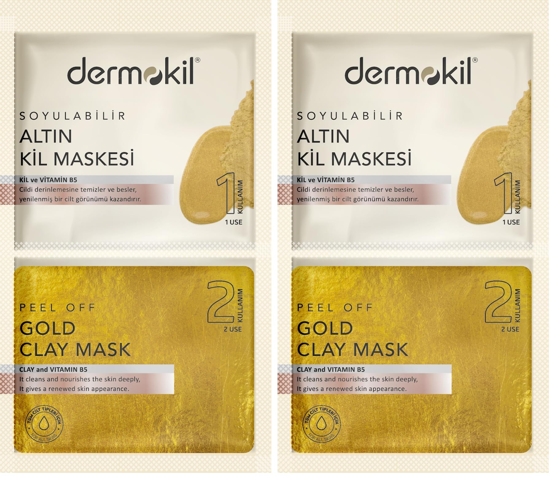 Dermokil Soyulabilir Altın Maske 2x 7.5 ml 2li paket