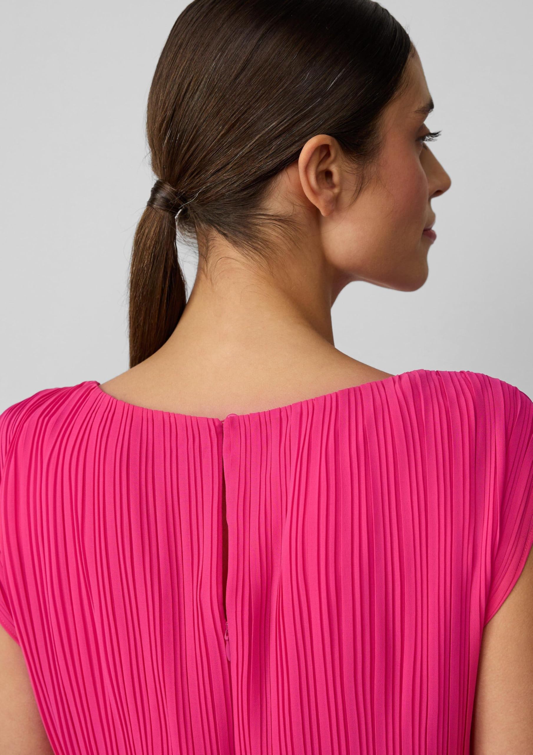 s.Oliver Plissierter Jumpsuit aus Chiffon mit Bindegürtel