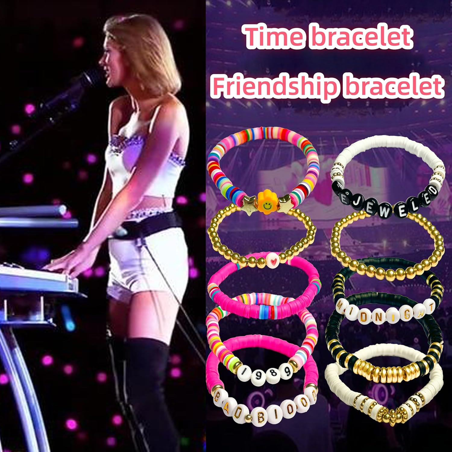 10 Pieces Friendship Bracelets Lover Era Costume Era Journey Preppy Bracelet Inspiration Bracelets Perfect for Christmas Gifts - Image 5