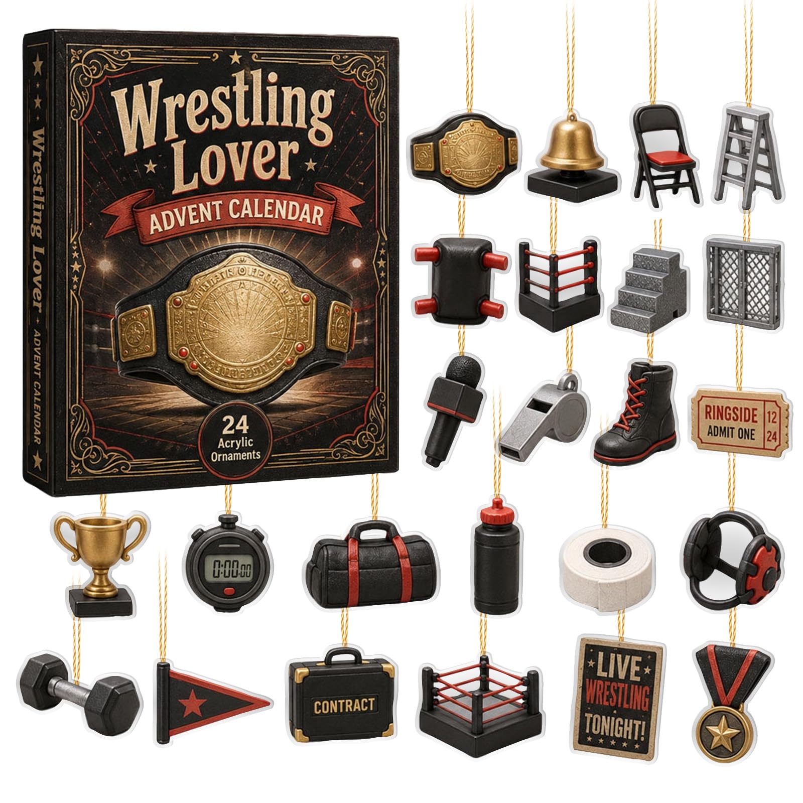 Wrestling Lover Calendar 2026,2D Acrylic Figurines Gift 24ps — image 1