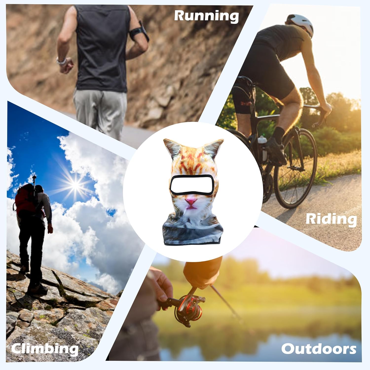 3D Cat Ski Balaclava Animal Sheisty Face Mask with Ears for Music Festivals, Raves, Ski Outdoor Activities, Halloween, Party - Image 4