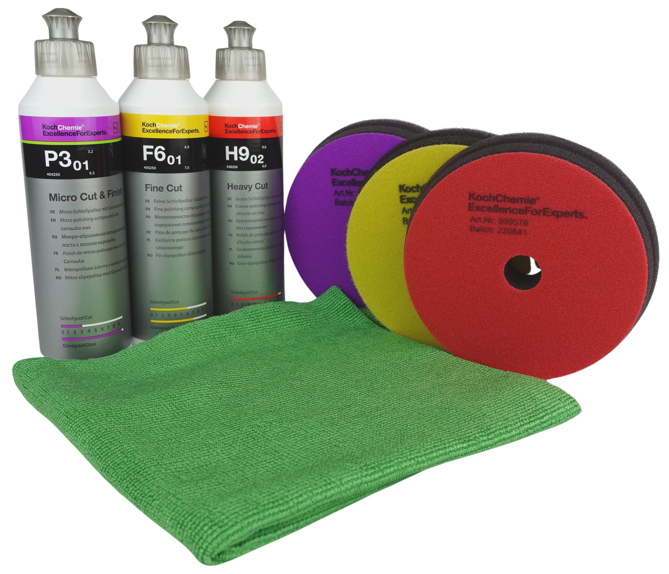 ADVANTUSE - Koch Chemie - Komplettes Set - 3x 125mm Pads + 3x Polituren 250ml