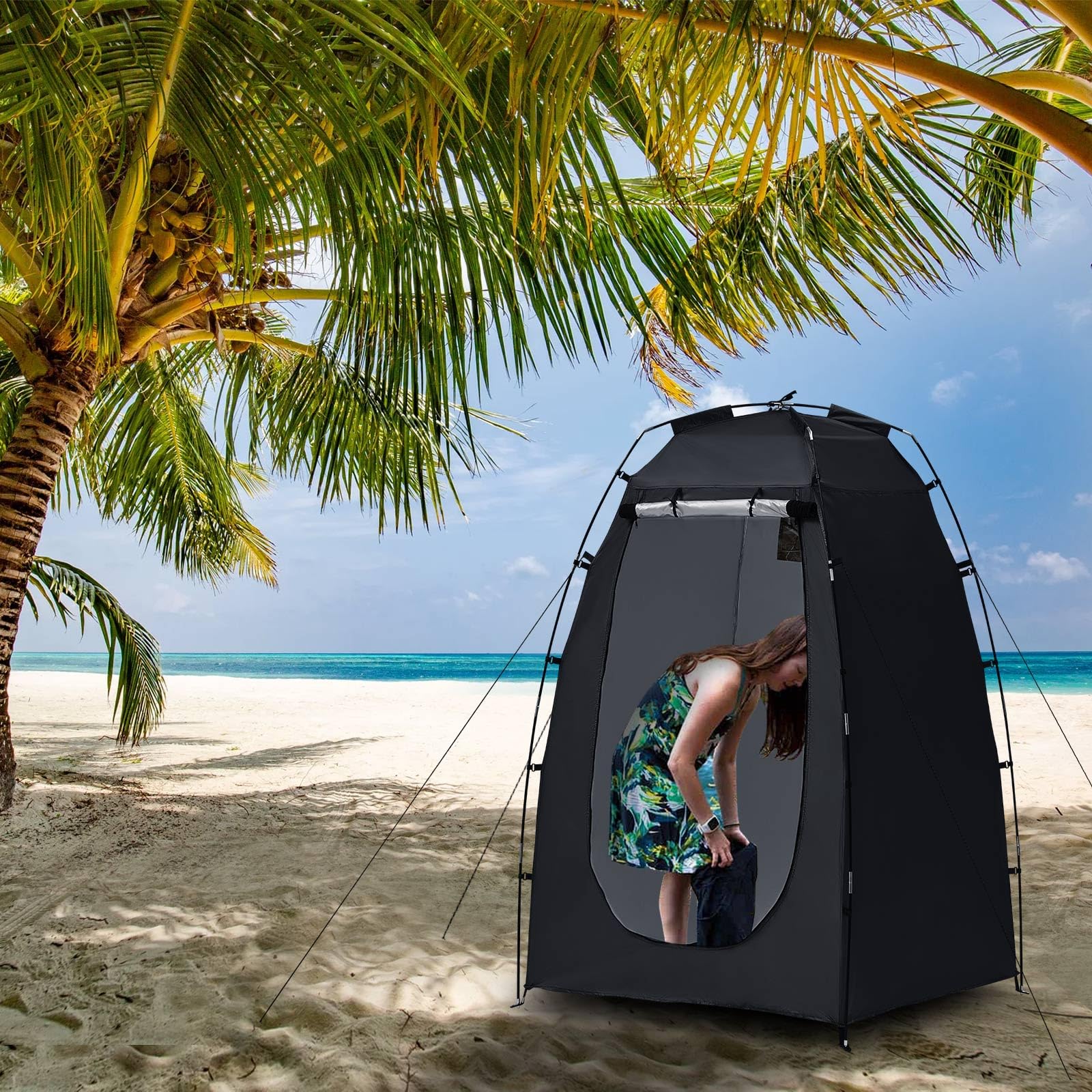 LEMROE Tente de plage avec sac de transport - Tente de douche étanche - Tente de toilette mobile pour le camping, la randonnée, l'extérieur - Tente pop-up