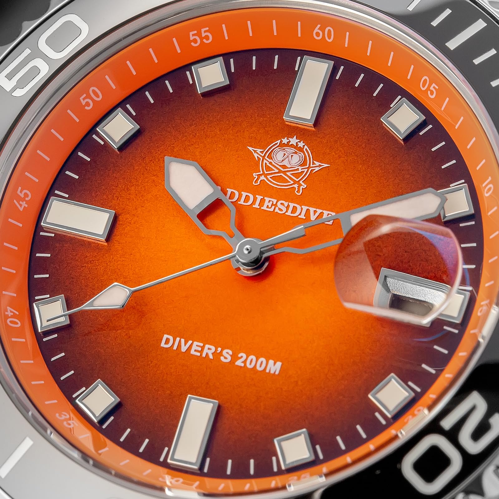 ADDIESDIVE Montre de plongée 200m Quartz Hommes BGW9 Lunette Céramique Lumineuse Montre Analogique Hommes avec Bracelet Caoutchouc AD2089