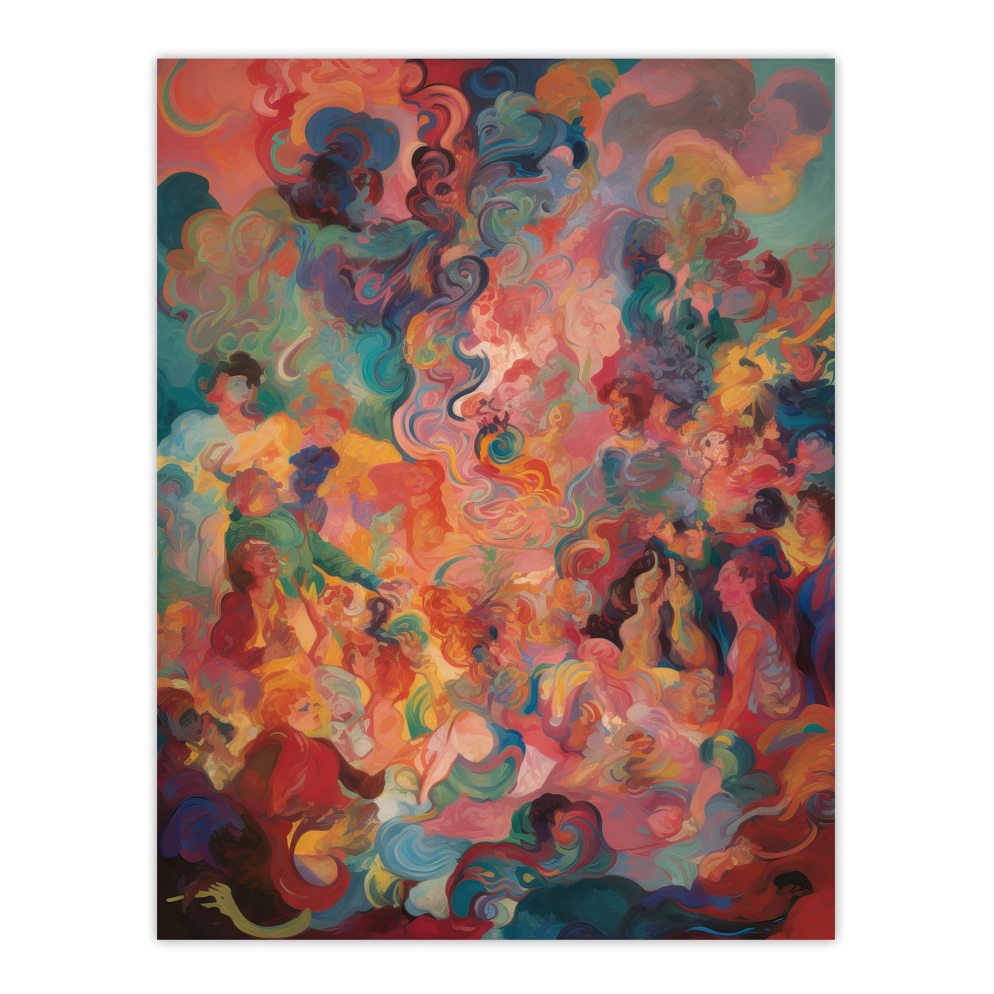 Artery8 The Hedonism Rainbow By Susan Dumont Flowing Abstract Pastels Large Wall Art Poster Print Thick Paper 18X24 Inch