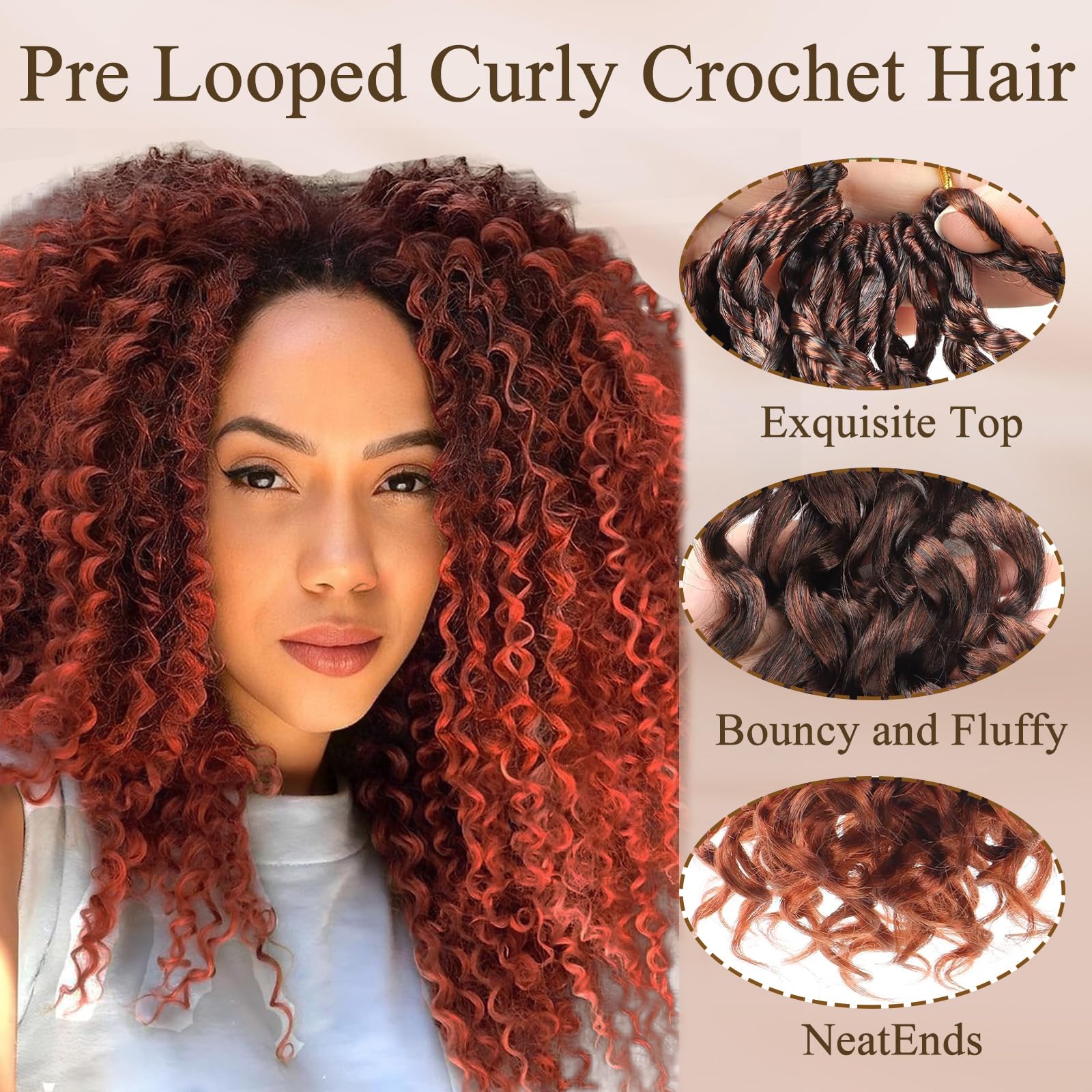 Herkeymidy GoGo Curl Crochet Hair 14 Inch 8 Packs Pre Looped Ocean Wave Crochet Hair Deep Twist Crochet Synthetic Braiding Hair for Women (T350 - Image 3