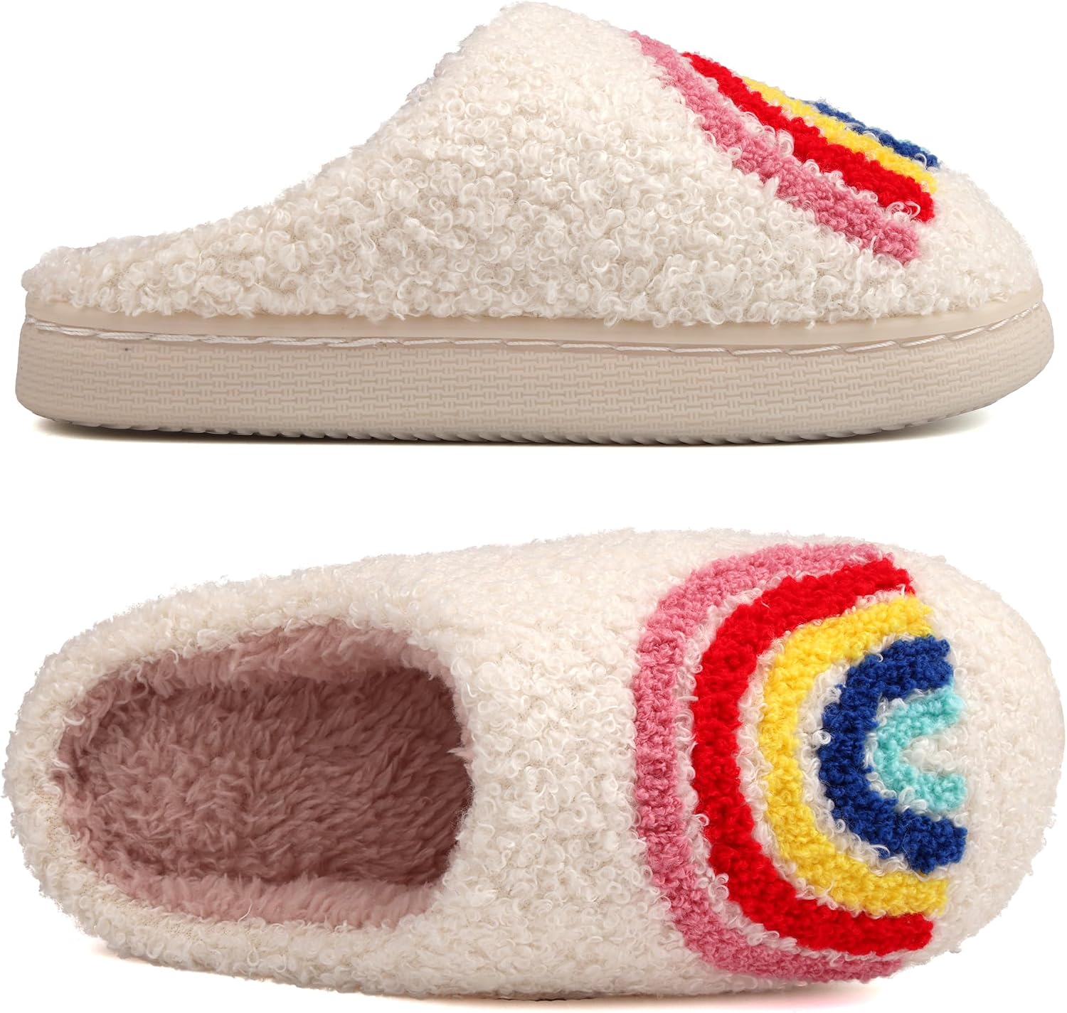 Kids Slippers丨Boys Girls Soft Plush Comfy Warm House Slippers丨Winter Indoor Outdoor Non-slip Fuzzy Flat Slides丨Slip-on Shoes