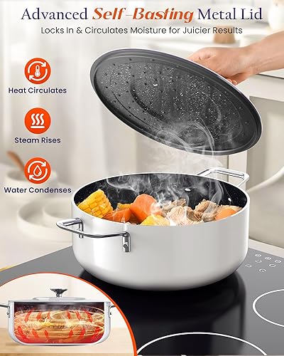 Miniatura 5 de Nuwave Essential Series - Juego de utensilios de cocina de cerámica de 5 piezas, sin PFAS, revestimiento azul Duralon G11, juego de ollas y sartenes