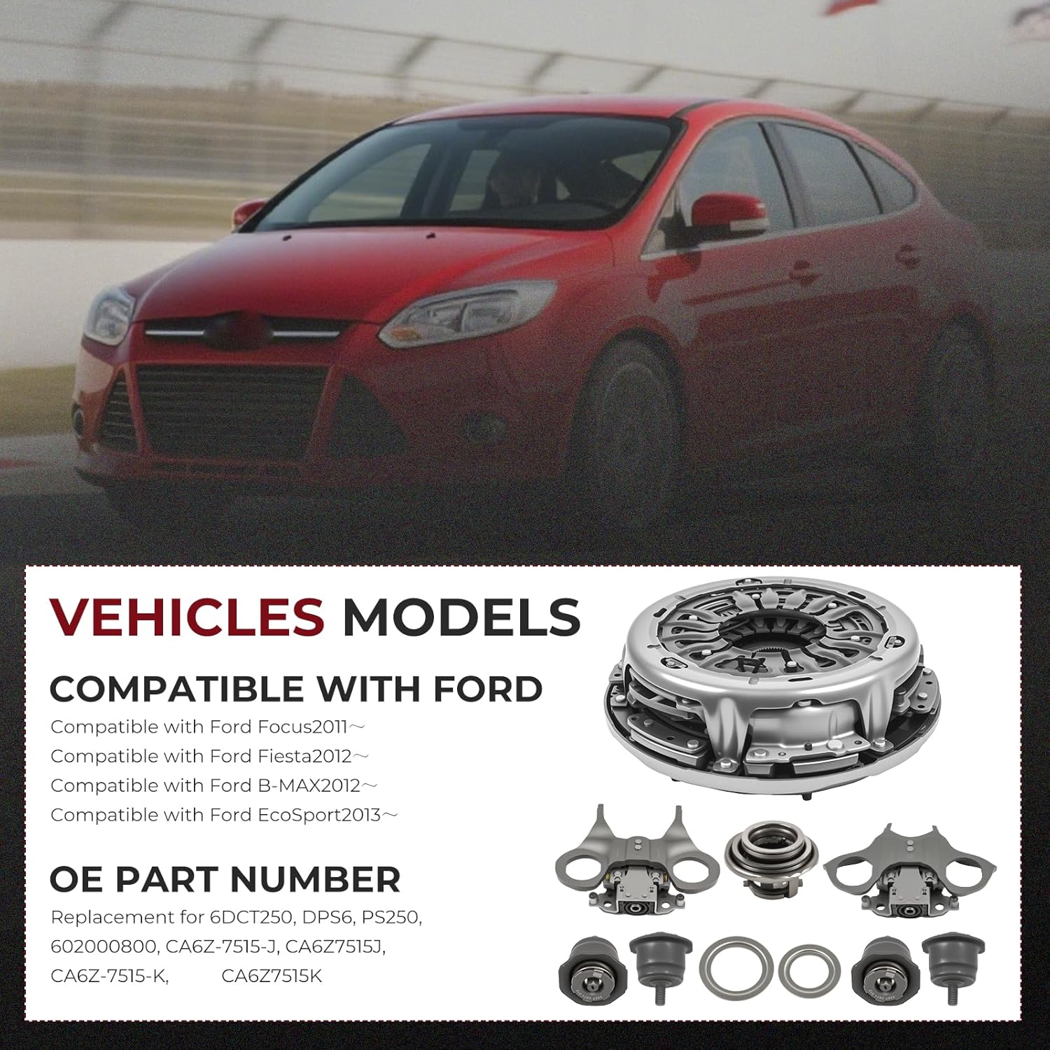 New Transmission Dual Clutch Release Fork Lever Kit Compatible with Ford Focus Fiesta B-MAX EcoSport 2011-2019 Dual Clutch Fork Checking Tool Replace 6DCT250 DPS6 PS250 602000800 CA6Z7515J CA6Z7515K