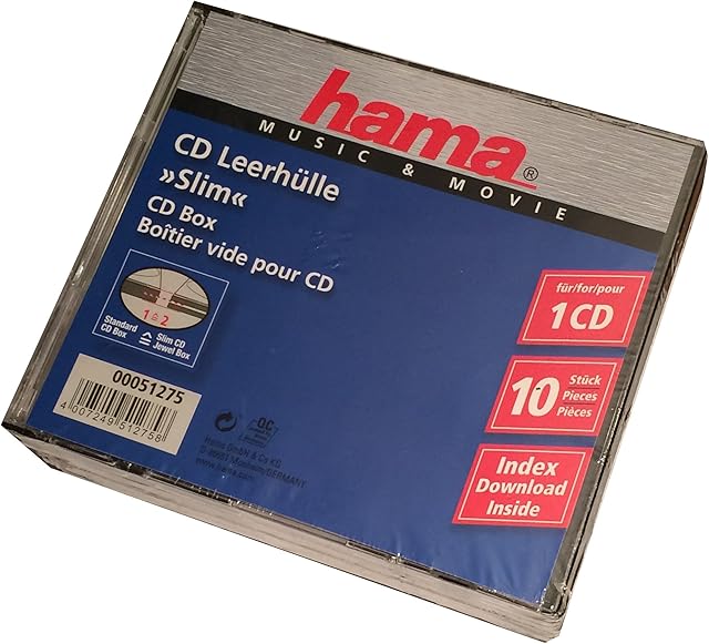 HAMA PUDEŁKO CD-SLIM STANDARD, 10 -PAK