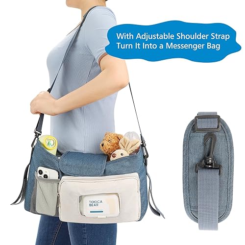 Miniatura 5 de Accmor Organizador universal para cochecito con portavasos aislado, accesorios para bolsa de cochecito, organizador de portavasos para cochecito