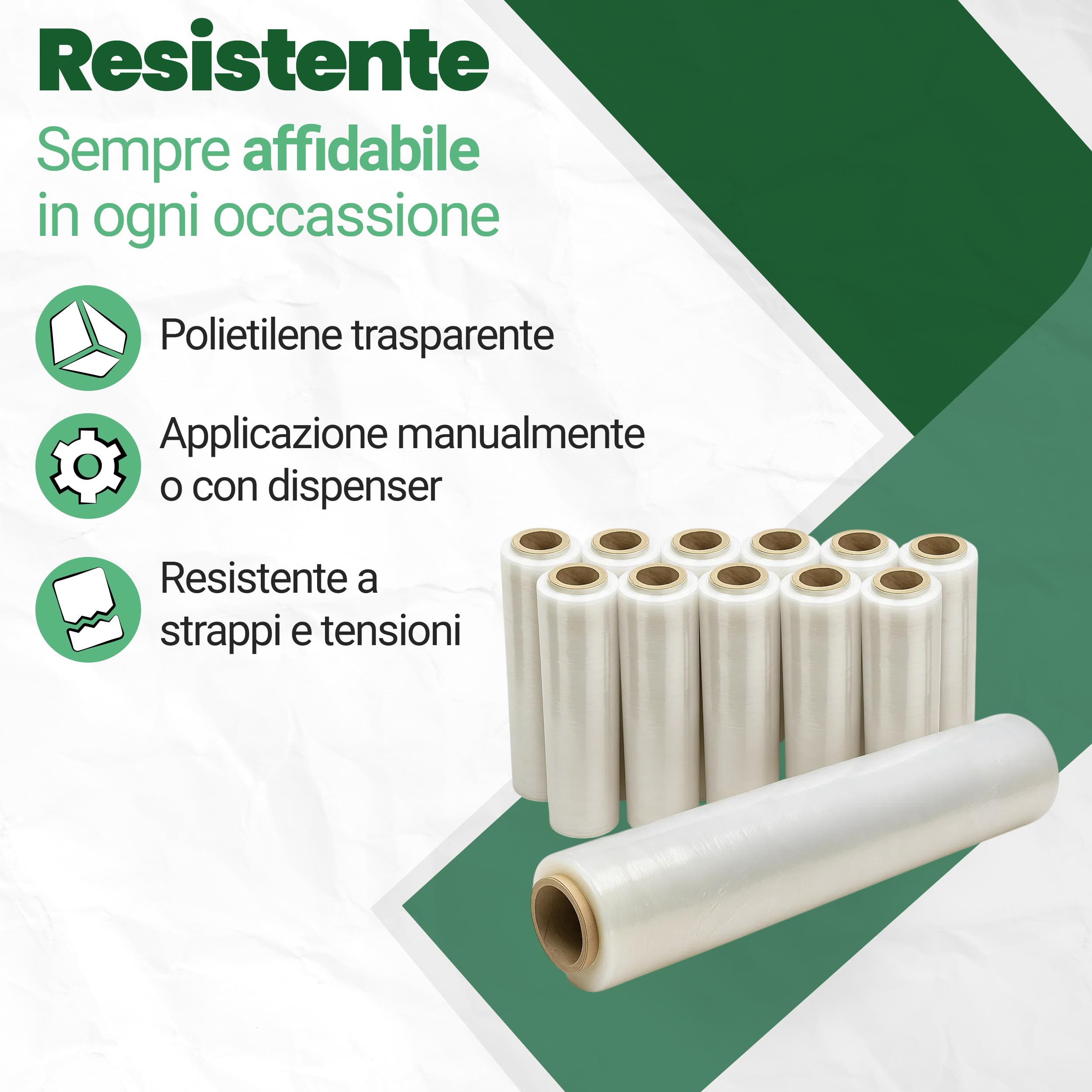 PLASTISAK - Pellicola Trasparente per Imballaggio 3 kg 6pz - Film Professionale in Cellophane per Protezione Oggetti