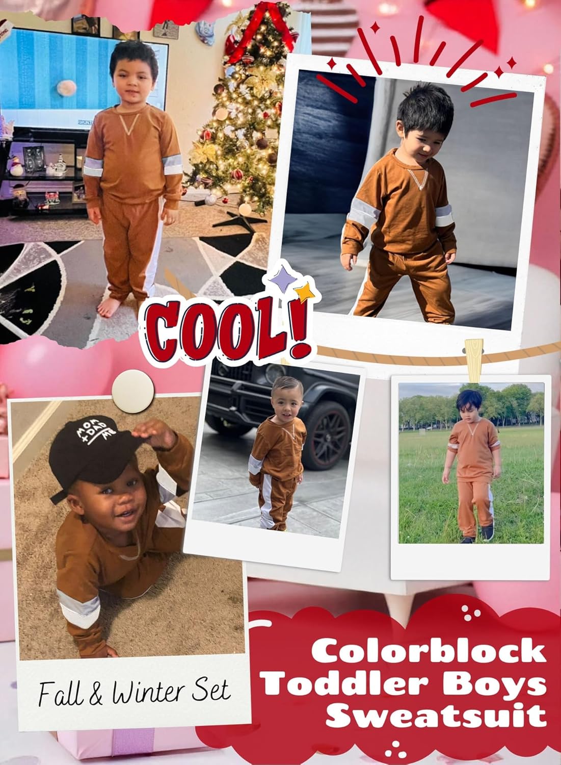 Toddler Baby Boys Pants Set - Cute Color Block Little Kids Long Sleeve Sweatsuit Fall Clothes Outfits 2-6 Years - Image 5