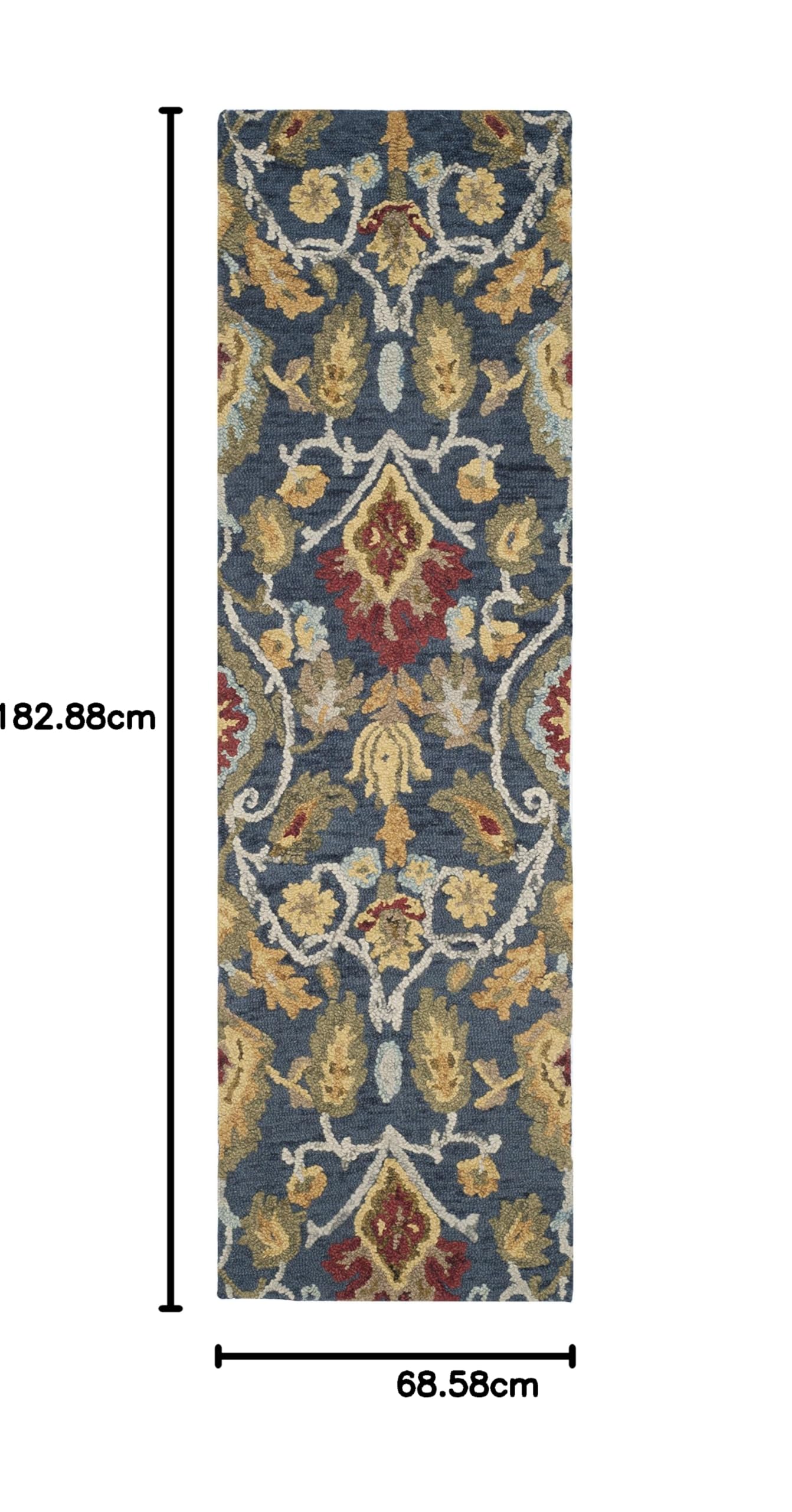 Tapis Contemporain Safavieh Blossum - 122 X 183 Cm, Poil Court En Laine | Déco Salon, Salle à Manger, Chambre | Style Bohème Chic