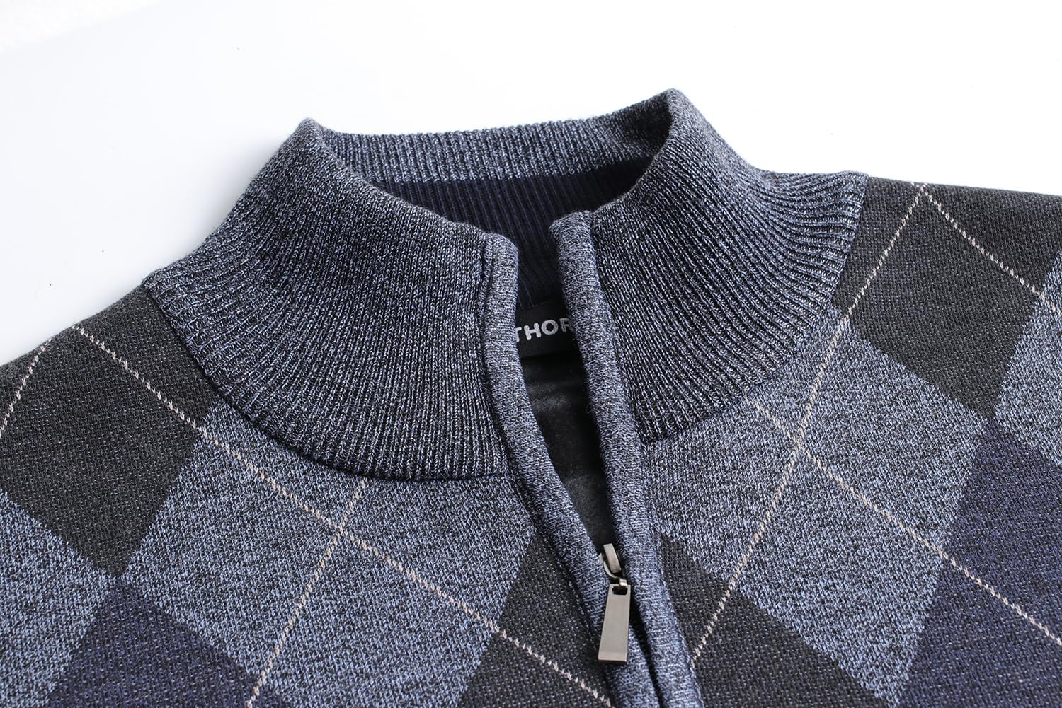 Suéter de Punto Cremallera Cálido para Hombre Chaqueta Manga Larga Cuello Alto
