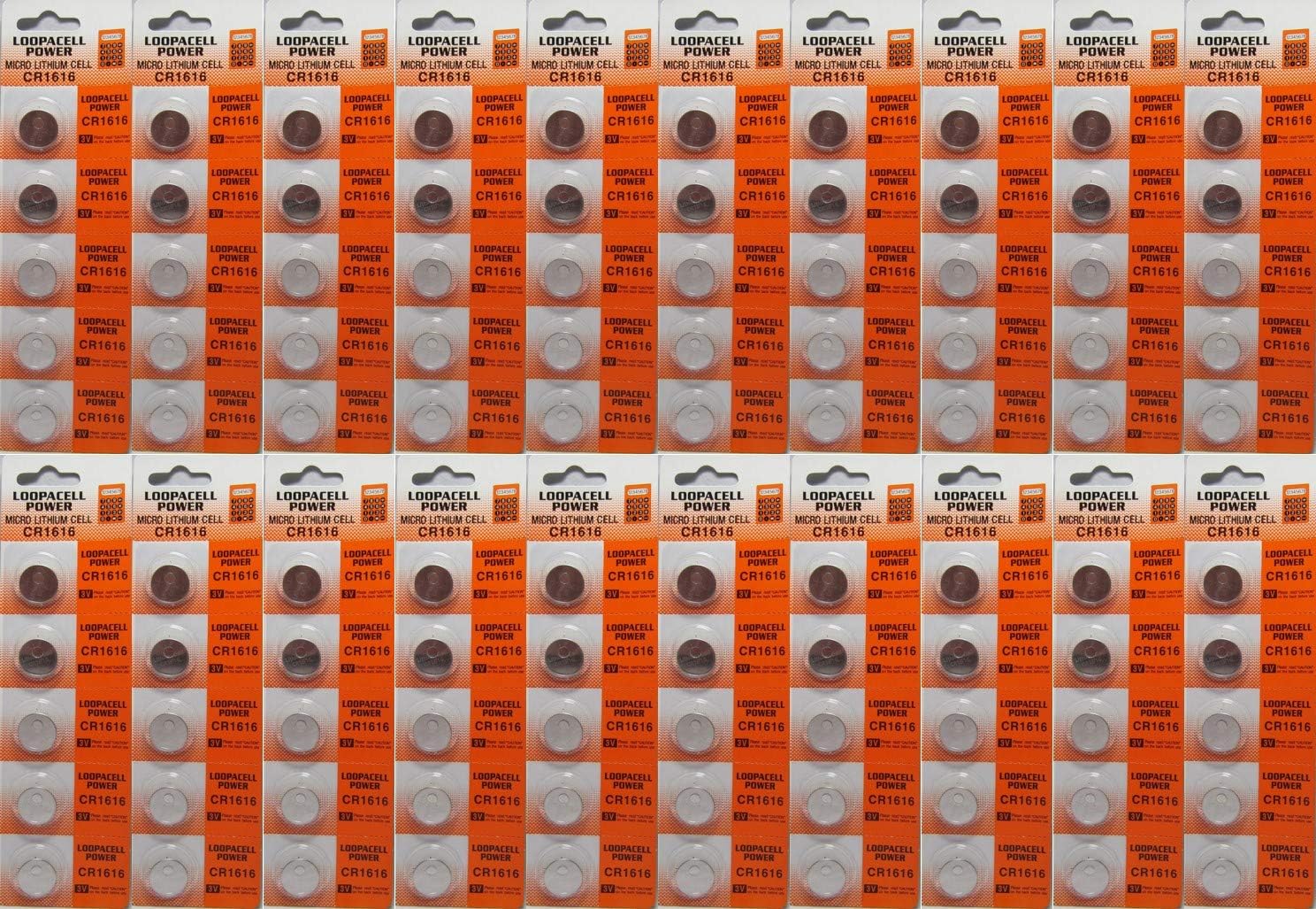 Loopacell CR1616 1616 3V Lithium 100 Batteries