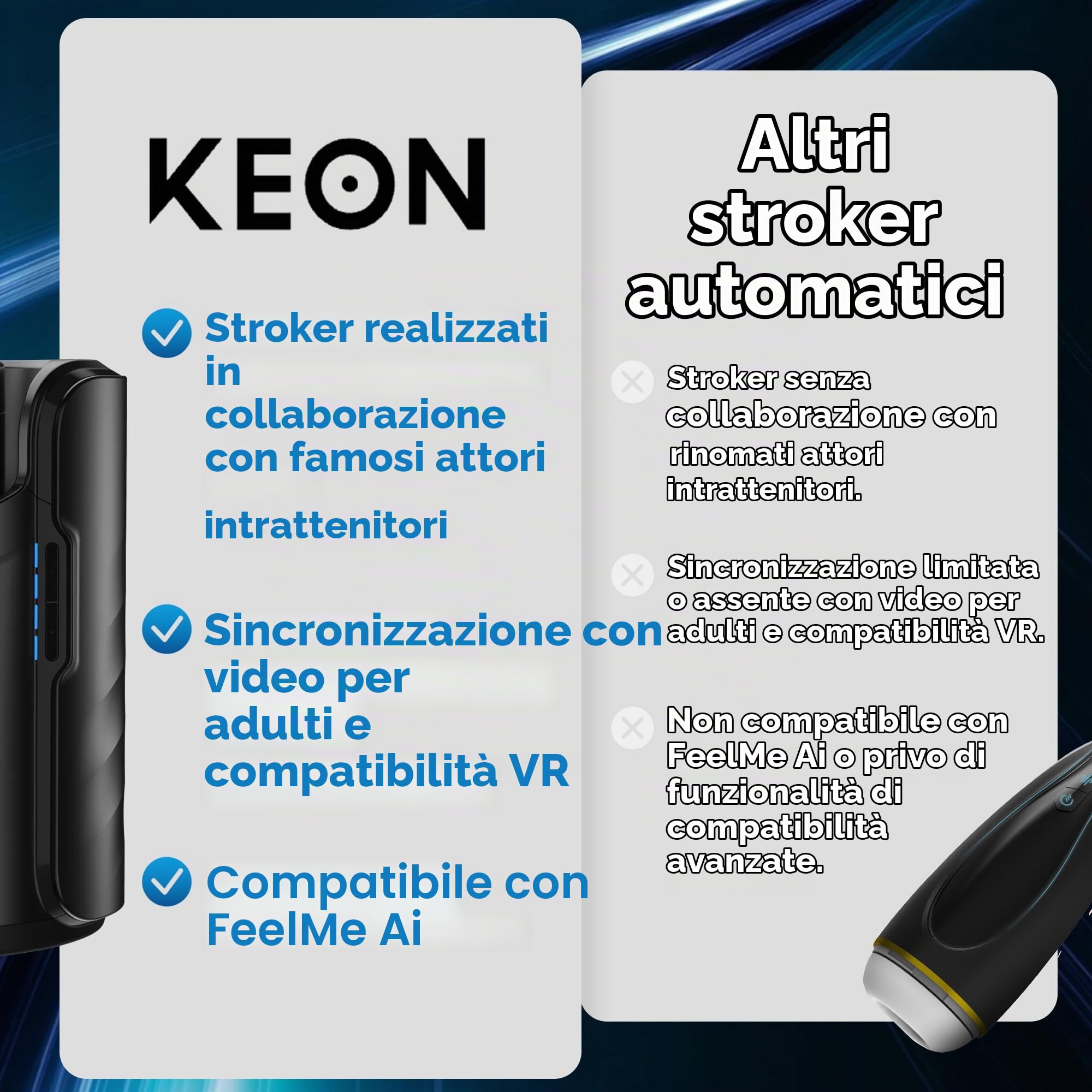 Masturbatore Maschile Automatico e Giocattoli Sessuali Maschili Kiiroo Keon Combo: Masturbatori Automatici di Kiiroo Che Emulano il Video Che Stai Guardando, Perfetti Giocattoli Sessuali per Uomini