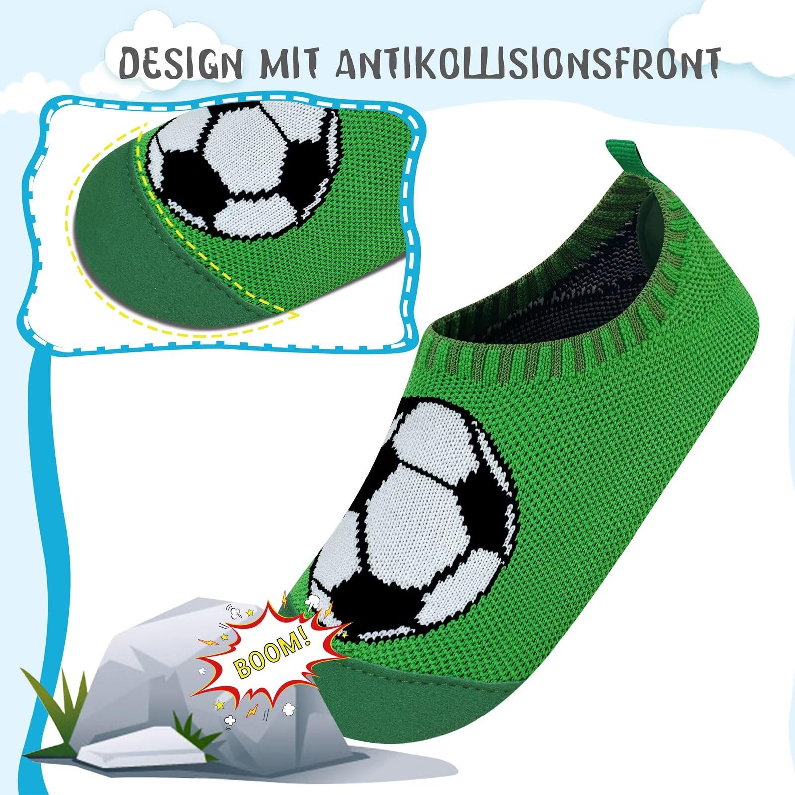 Kyopp Hausschuhe Kinder für Junge mädchen Atmungsaktive Hüttenschuhe Barfußschuhe Kinder Rutschfest Pantoffeln