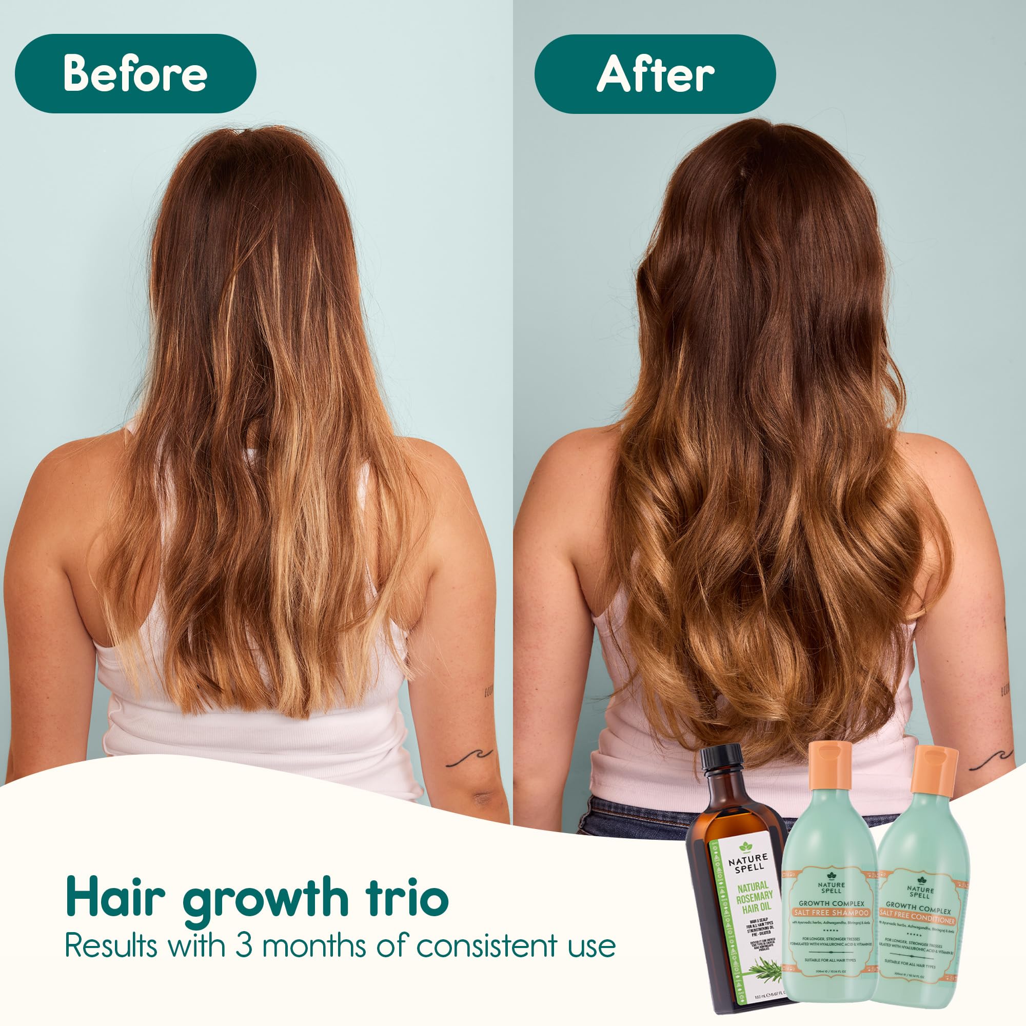 Nature Spell Hair Growth Duo with Pre-Diluted Rosemary & Batana Oils