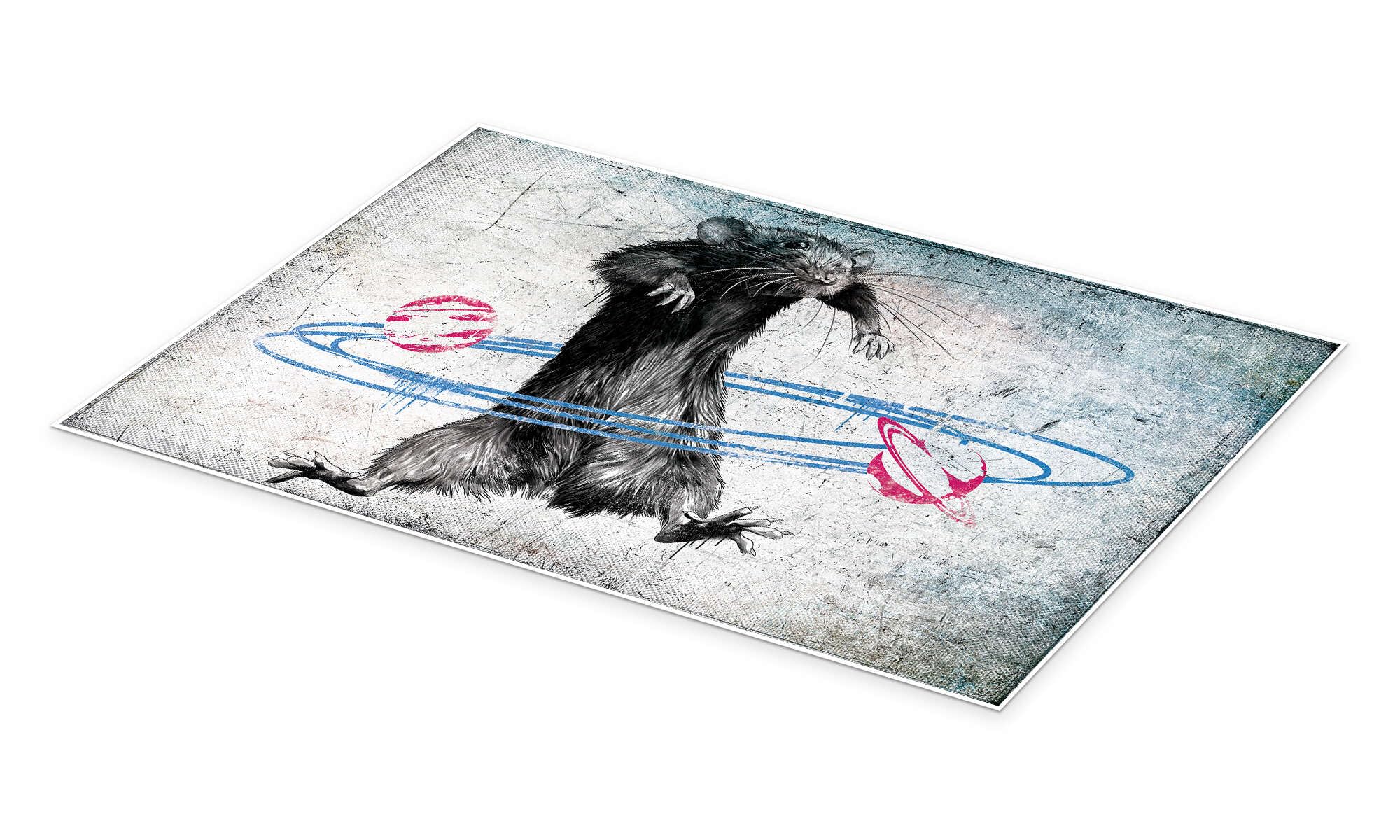 Banksy - Solar System Rat Plakat