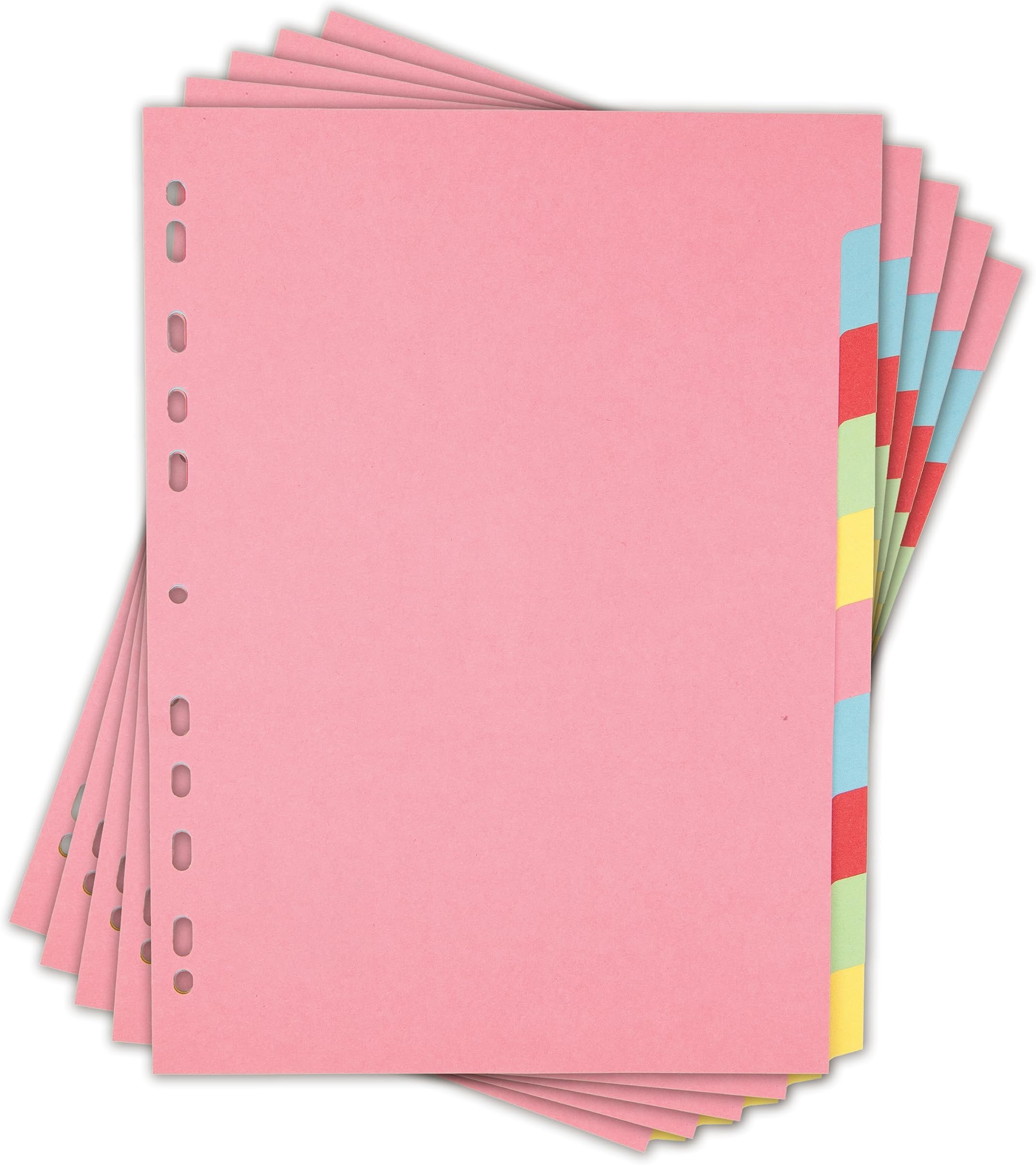Elba 5 Pack A4 File Dividers, 10 Part Card Folder Dividers