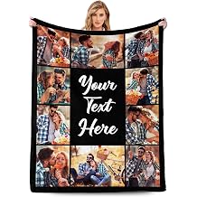 Custom Blanket with Picture, Personalized Photo Blanket, Customized Gifts for Boyfriend Girlfriend Husband Wife Best Friend Sister, Mens Womens Gifts for Birthday Christmas Valentines Day