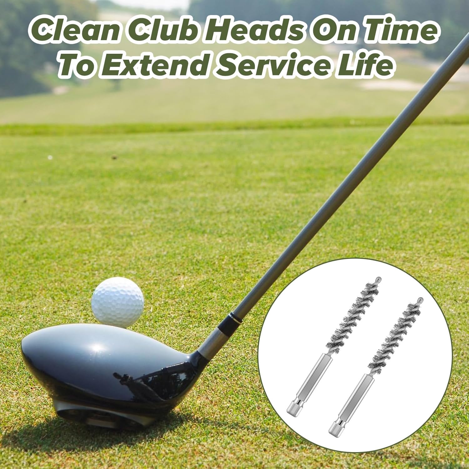 4 Pcs Golf Club Hosel Brush Head Hosel Brush Stainless Steel Golf Shaft Ferrules Bore Wire Brushes Electric Drill Cleaning Tool for Wood and Iron