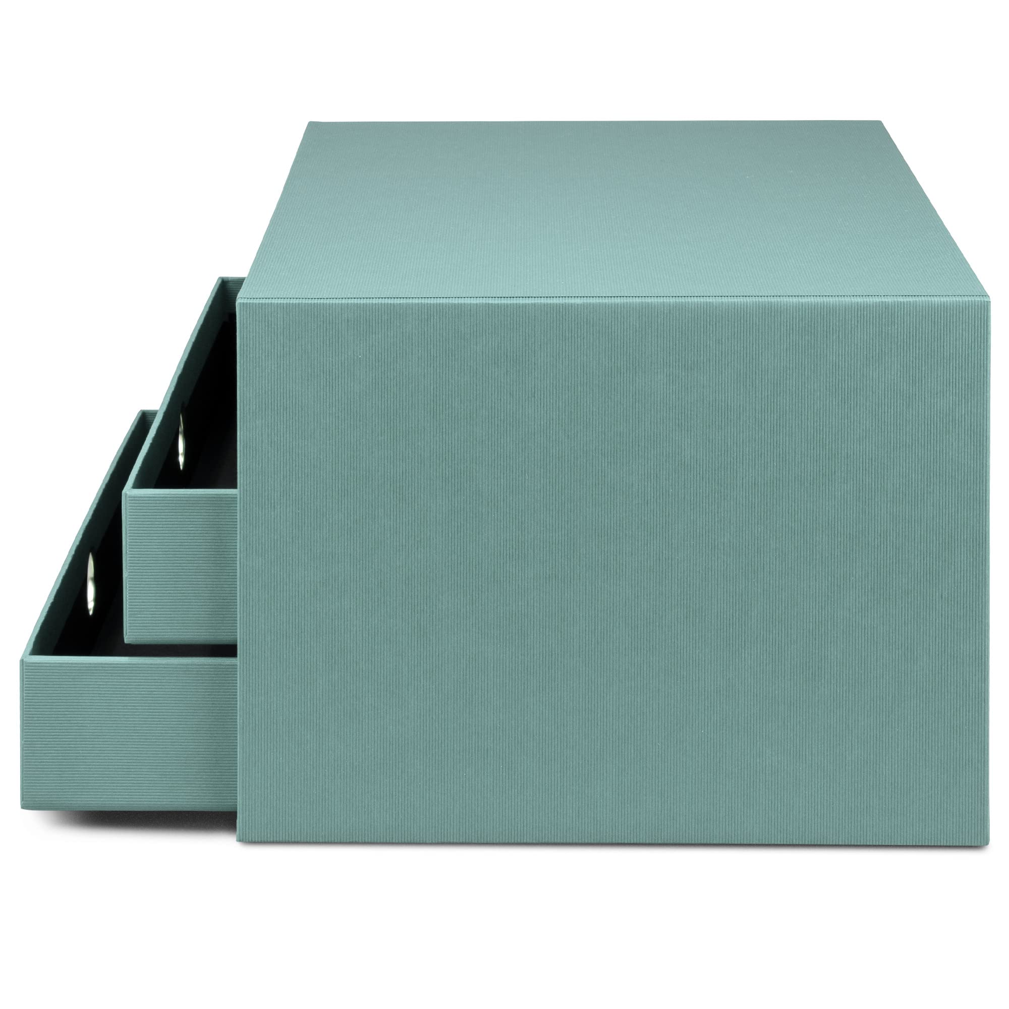 Rössler SOHO 3er Schubladenbox A4 aus Papier | Büro Organizer Schreibtisch| Schubladen Organizer Büro Zubehör & Bürobedarf | Schreibtisch Organizer Box | 34 x 25 x 19 cm | 1 Stück | Farbe: Grün | Opal